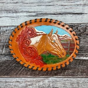 Vintage Horse Head Belt Buckle Country Western